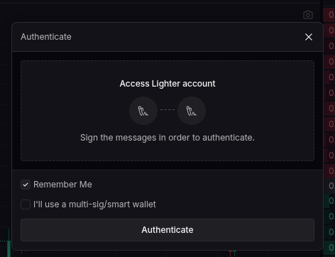Authenticate画面